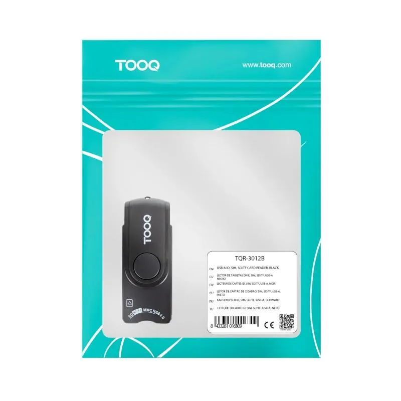 Tooq TQR-3012B Leitor DNIe, SIM, SD/TF, USB-A - Imagem de Detalhe 1