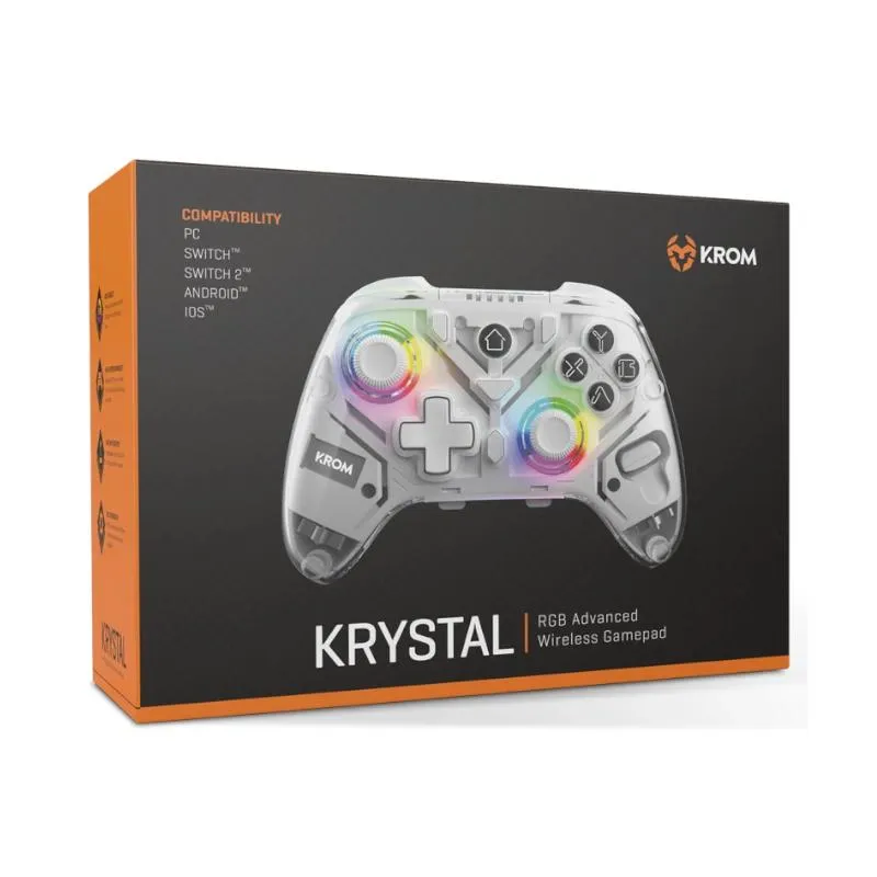 KROM Gamepad KRYSTAL Wireless RGB Bluetooth 5.0 - Imagem de Detalhe 3