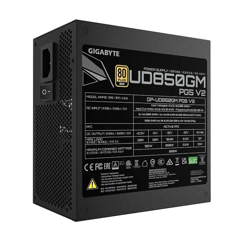 Gigabyte Fuente Alimentación GP-UD850GM PG5 V2 - Imagem de Detalhe 3