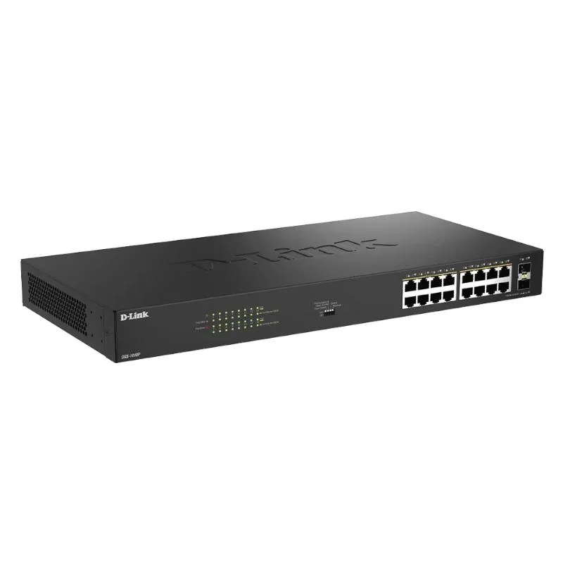 D-Link DGS-1018P/E Switch 16xGbE PoE+ 2xSFP - Imagem de Detalhe 1