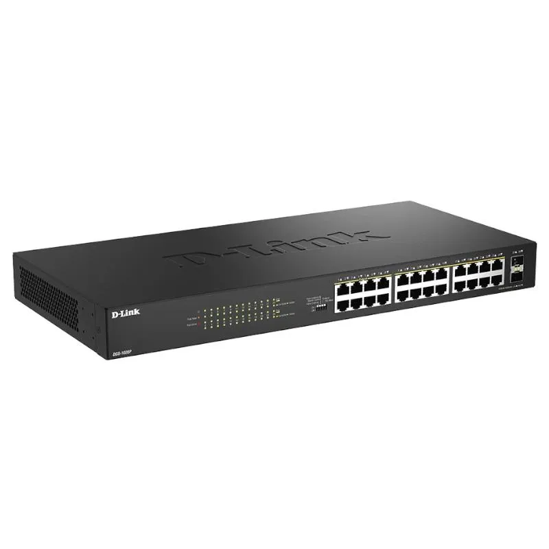D-Link DGS-1026P/E Switch 24xGbE PoE+ 2xSFP - Imagem de Detalhe 1
