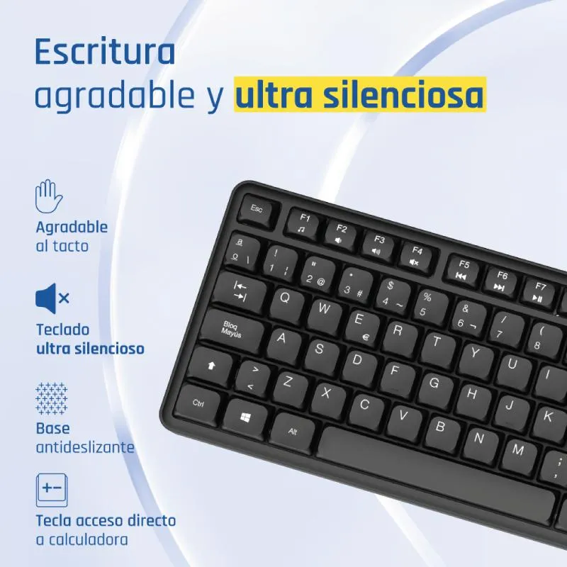 iggual Teclado USB estándar CK-SILENT-105T negro - Imagem de Detalhe 1