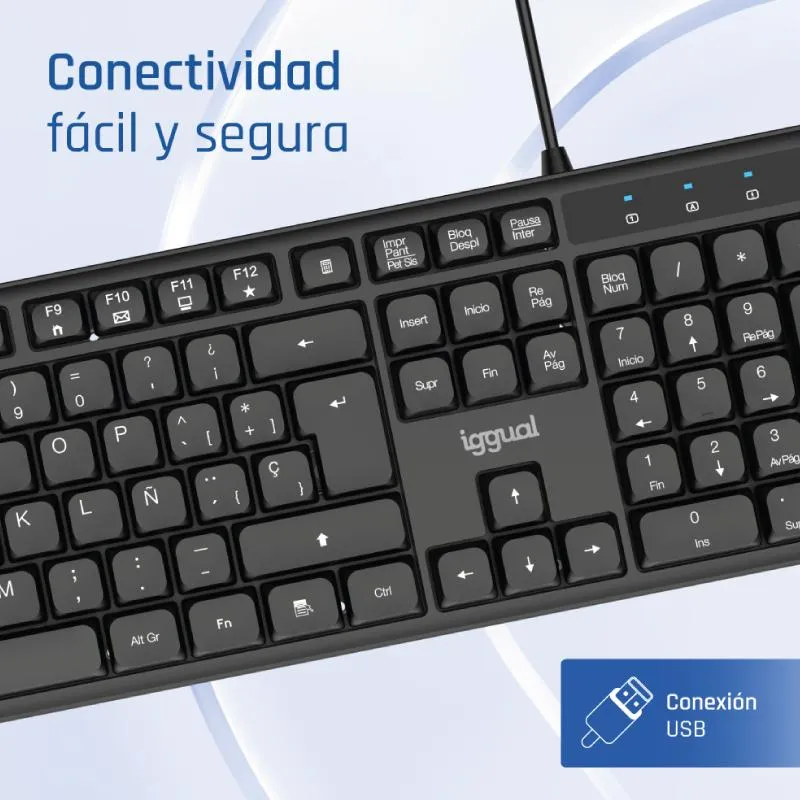 iggual Teclado USB estándar CK-SILENT-105T negro - Imagem de Detalhe 2