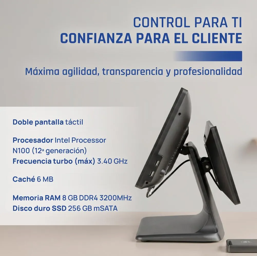 iggual TPV dual 15,6" 11,6" 16:9 N100 8+256GB W11 - Imagem de Detalhe 2