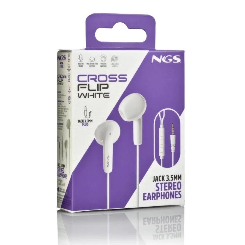 NGS Auricular Blanco Estéreo con cable JACK 3.5 mm - Imagem de Detalhe 3