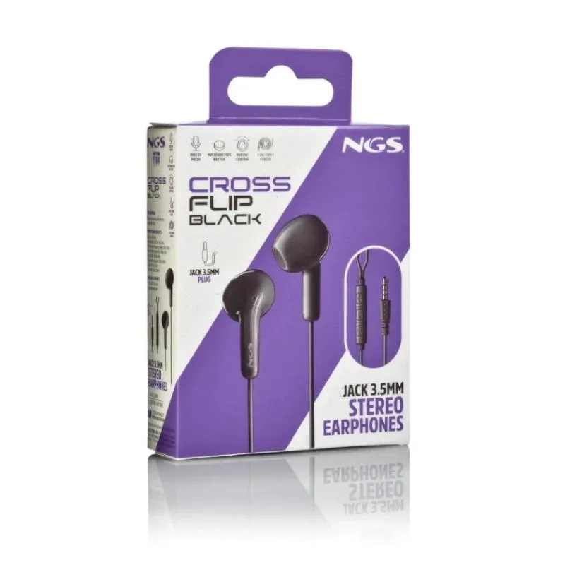 NGS Auricular Negro Estéreo Cable JACK 3.5 Mm - Imagem de Detalhe 3