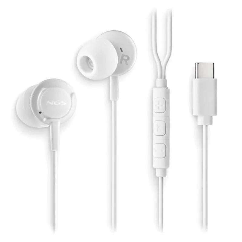 NGS Auricular Blanco Estéreo USB-C con cable - Imagem de Detalhe 1