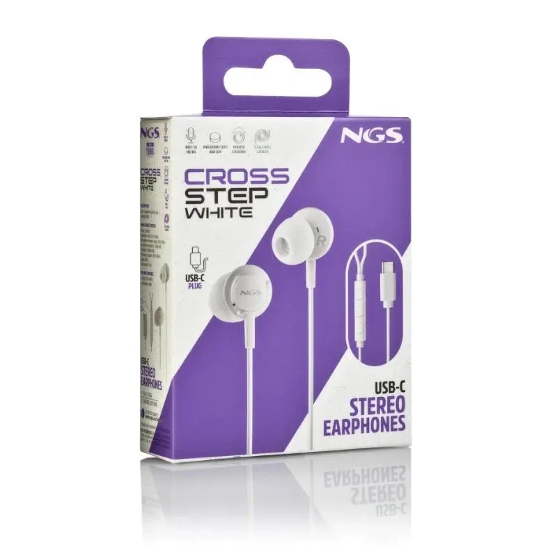 NGS Auricular Blanco Estéreo USB-C con cable - Imagem de Detalhe 3