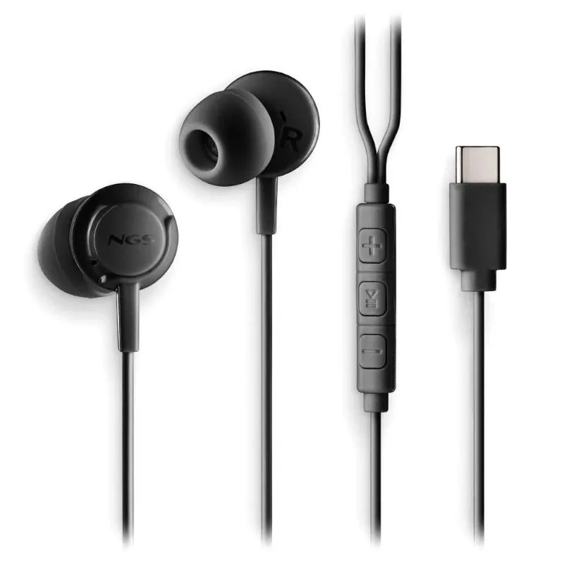 NGS Auricular Negro Estéreo USB-C Con Cable - Imagem de Detalhe 1