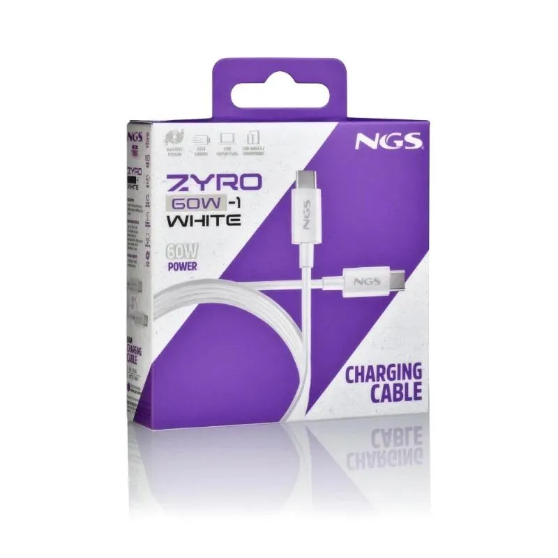 NGS CABLE CARGA RAPIDA USB-C A USB-C 1M BLANCO - Imagem de Detalhe 3