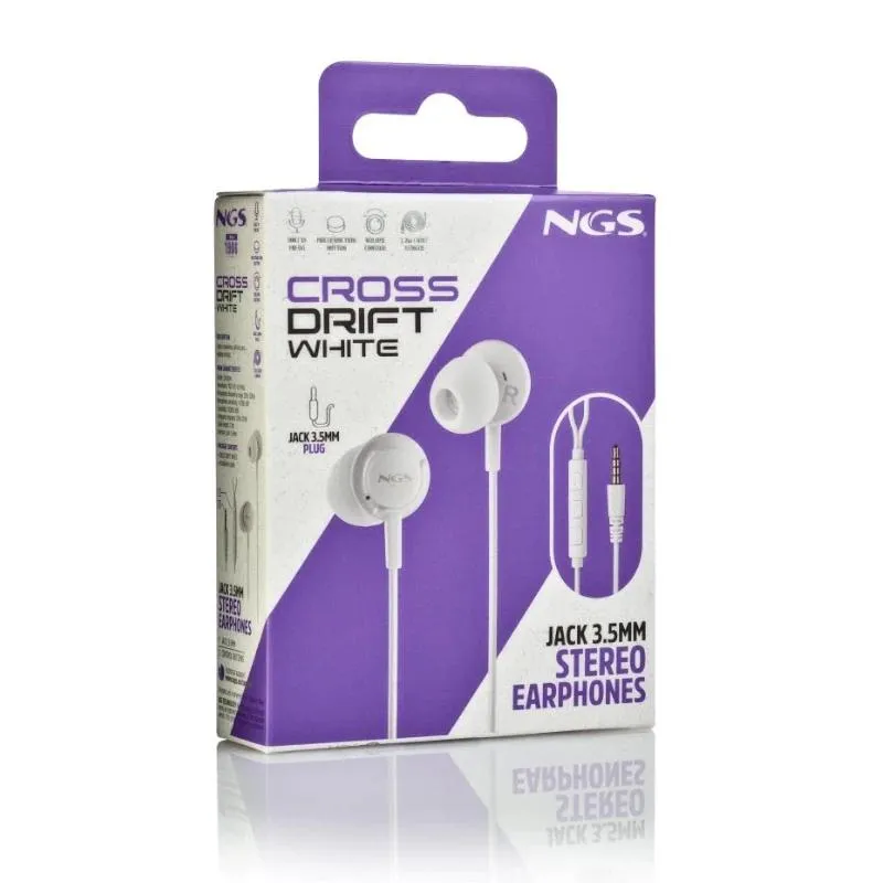 NGS Auricular CROSSDRIFT Blanco cable JACK 3.5 Mm - Imagem de Detalhe 3