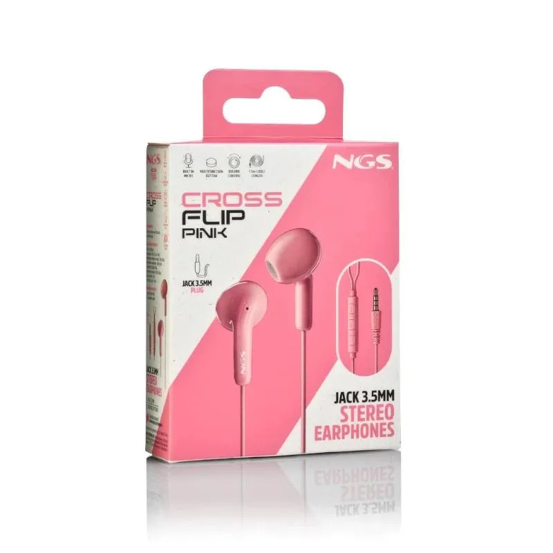 NGS Auricular Rosa Estéreo Cable JACK 3.5 Mm - Imagem de Detalhe 3