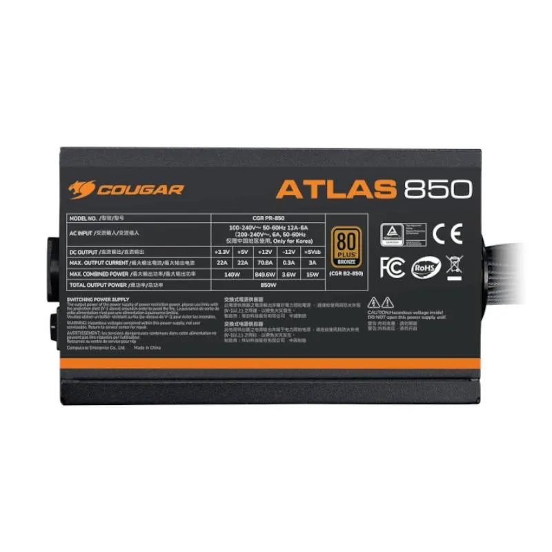 Cougar Fuente Alim ATLAS 650 80+bronze 24-pin - Imagem de Detalhe 2