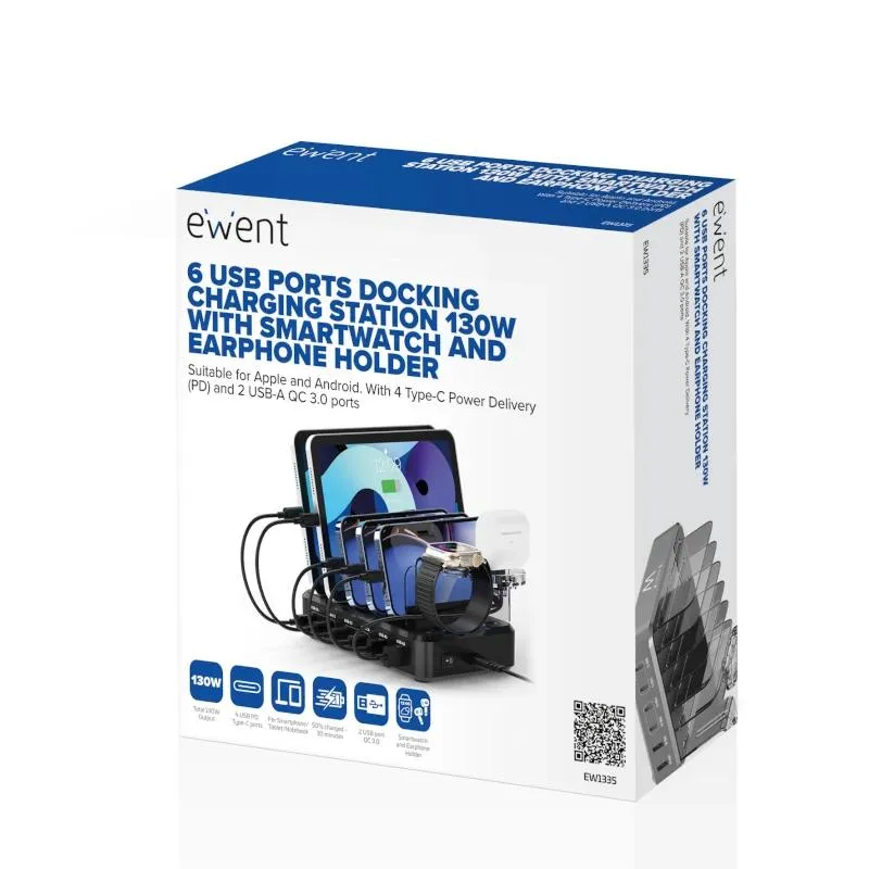EWENT estación de carga 6 USB 130w Reloj-Auric - Imagem de Detalhe 3