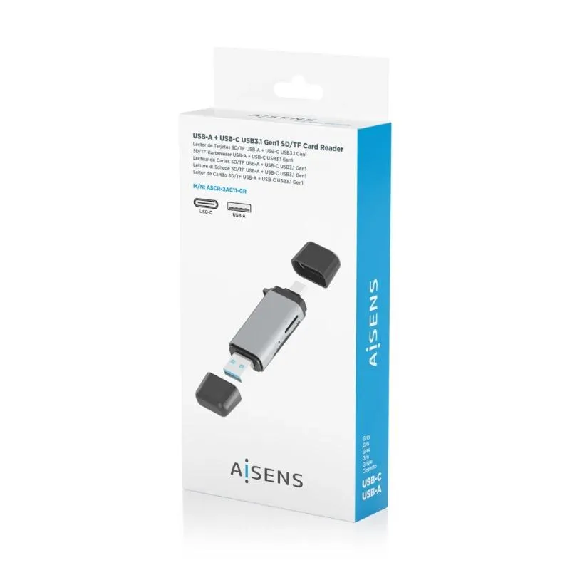 Aisens Lector Tar SD MSD MMC RS-MMC MMCM USBA USBC - Imagem de Detalhe 3