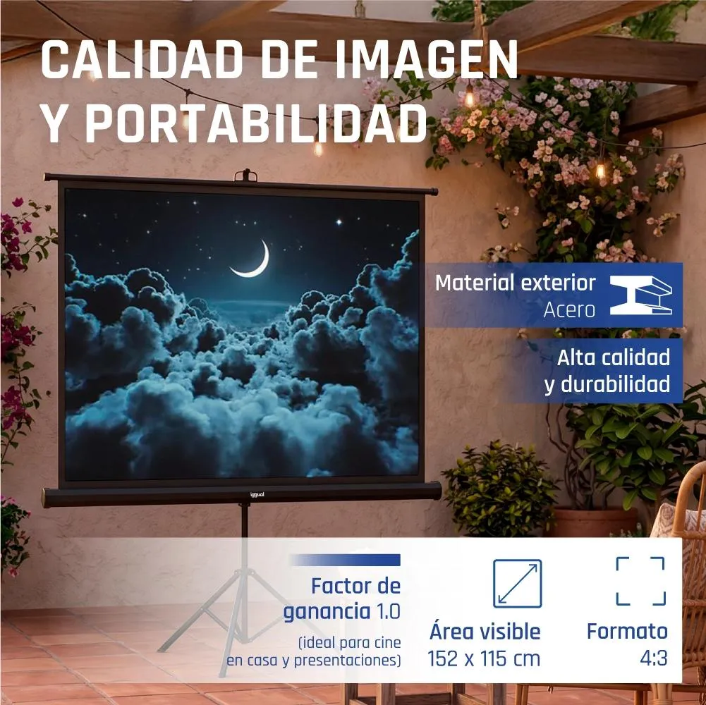 iggual Pantalla 72" 152x115 cm con trípode+bolsa - Imagem de Detalhe 1