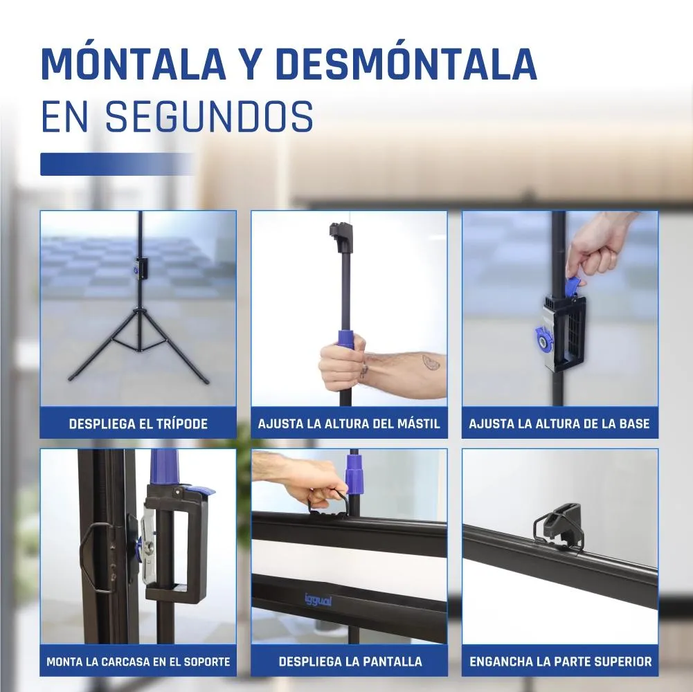 iggual Pantalla 72" 152x115 cm con trípode+bolsa - Imagem de Detalhe 2