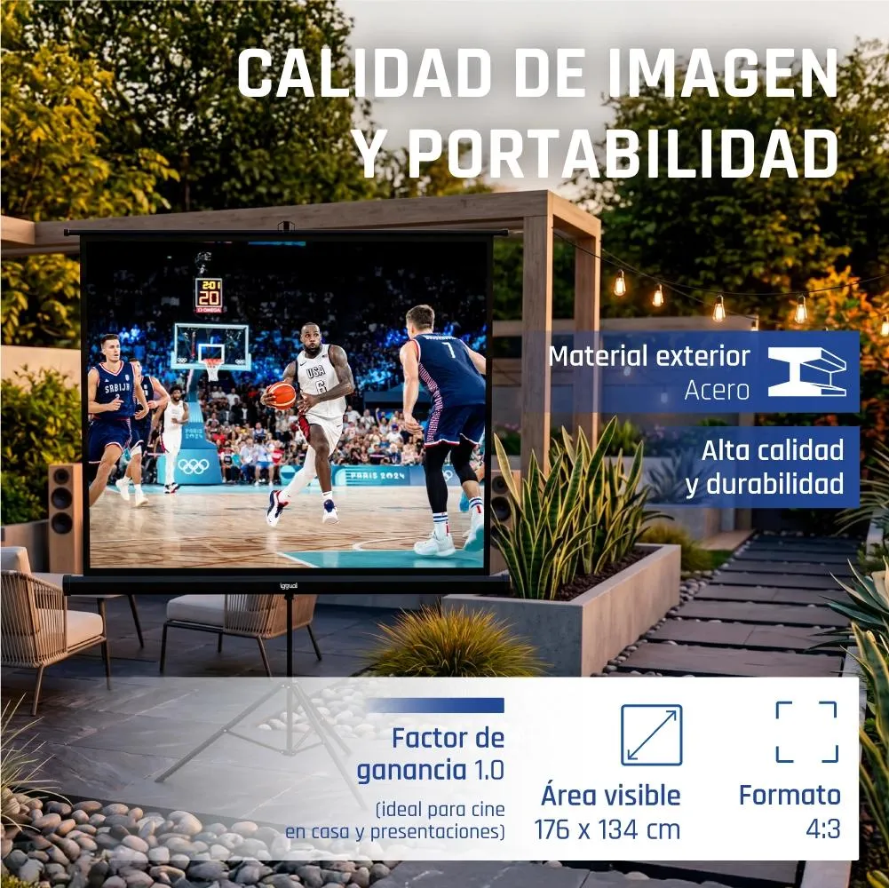 iggual Pantalla 84" 176x134 cm con trípode+bolsa - Imagem de Detalhe 1