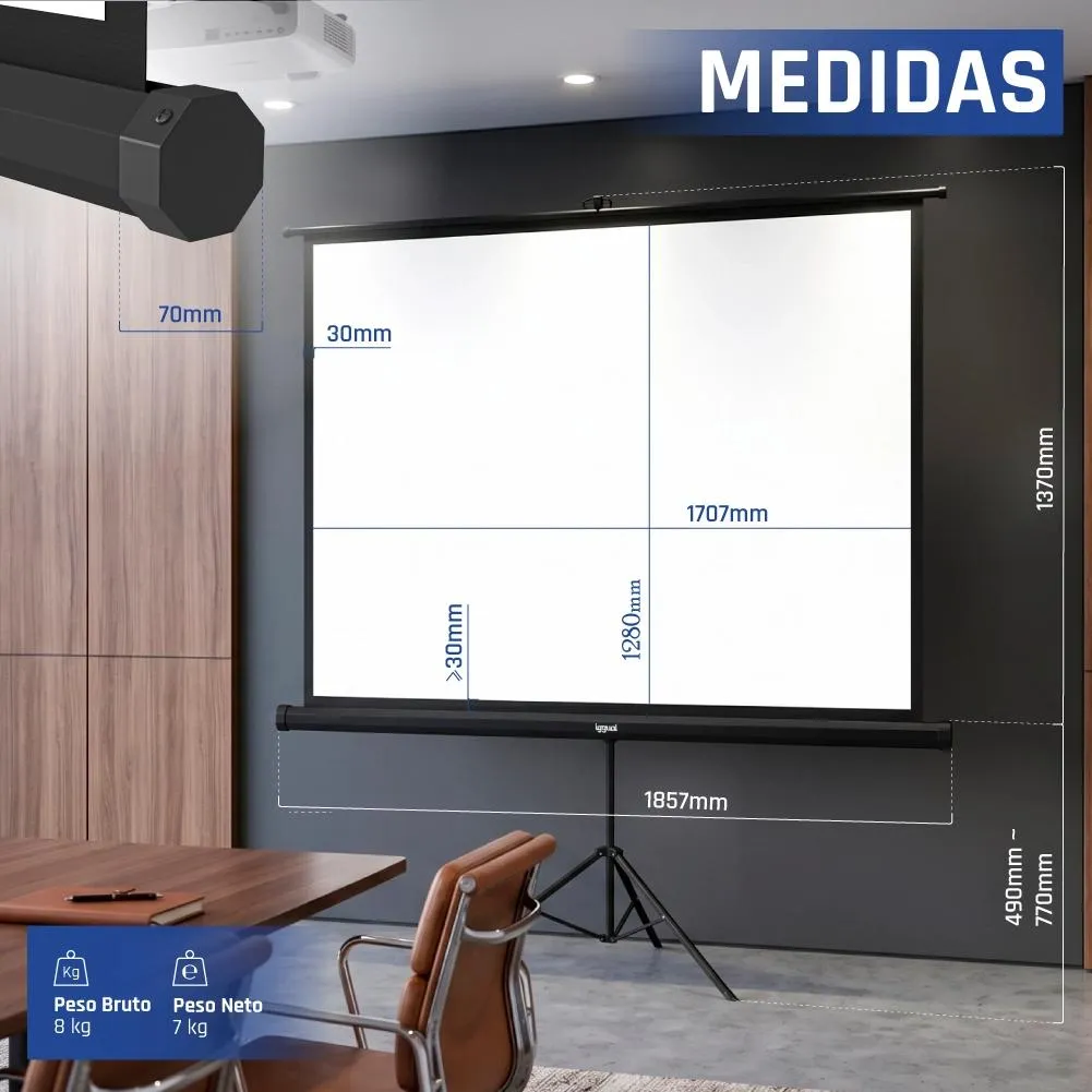 iggual Pantalla 84" 176x134 cm con trípode+bolsa - Imagem de Detalhe 3