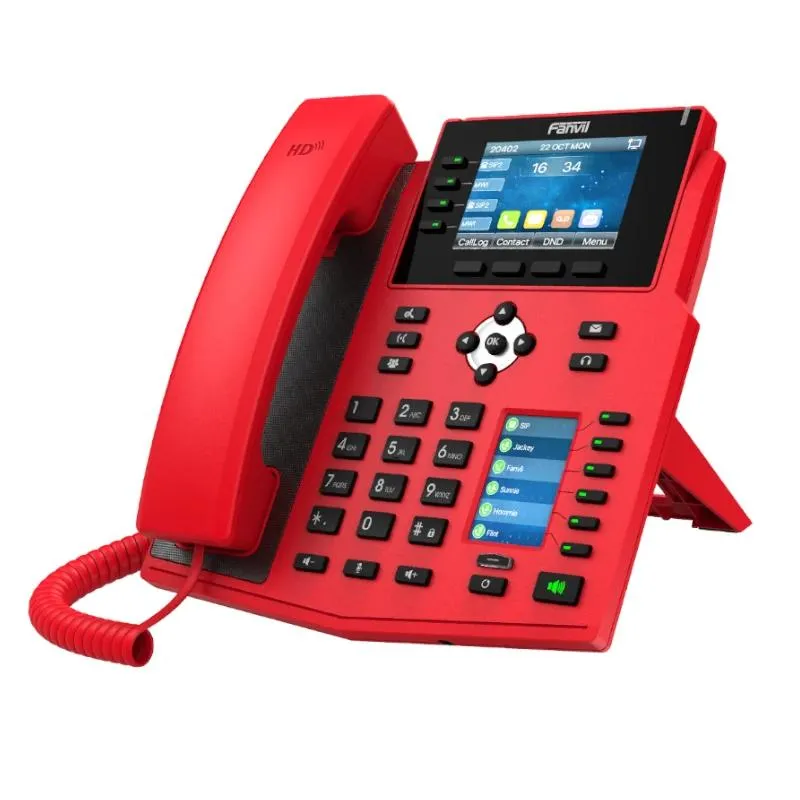Fanvil X5U Rojo 16 líneas SIP 1 pantalla lateral - Imagem de Detalhe 1