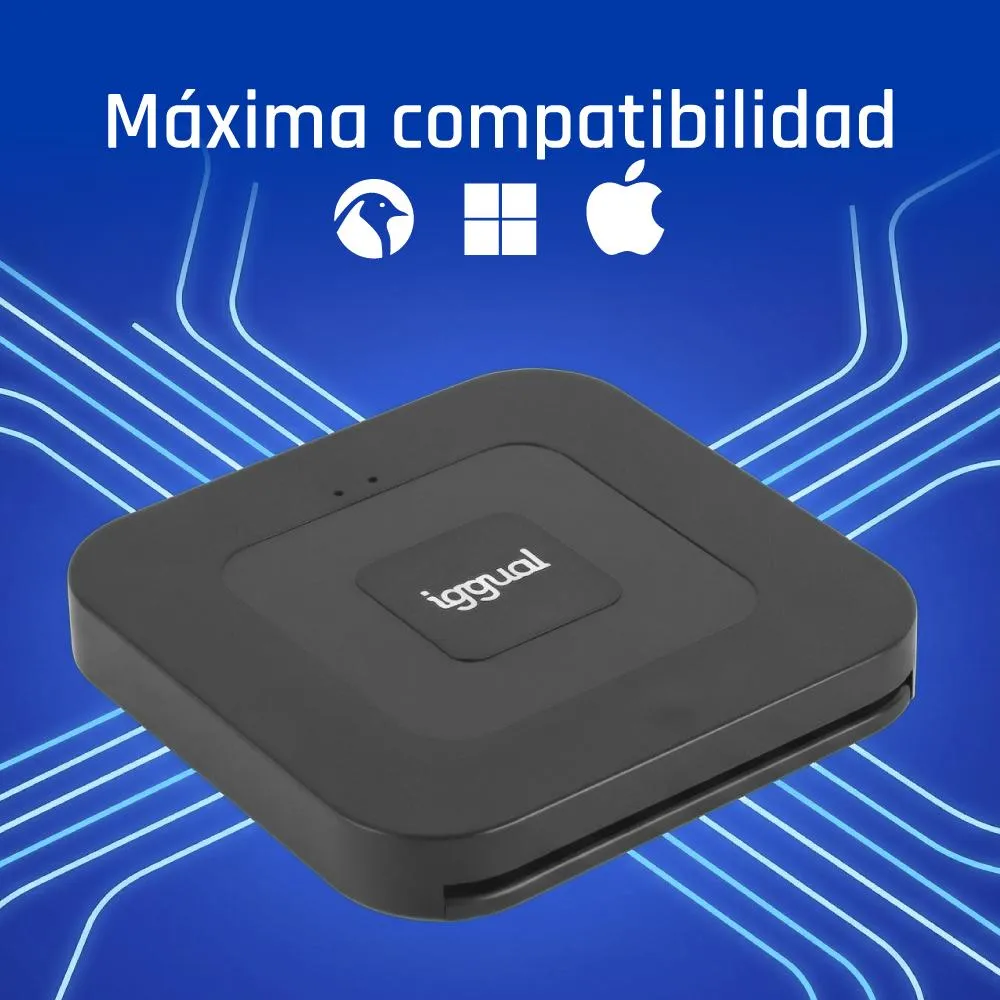 iggual Lector DNI SIP tarjetas ID USB-A / tipo C - Imagem de Detalhe 1