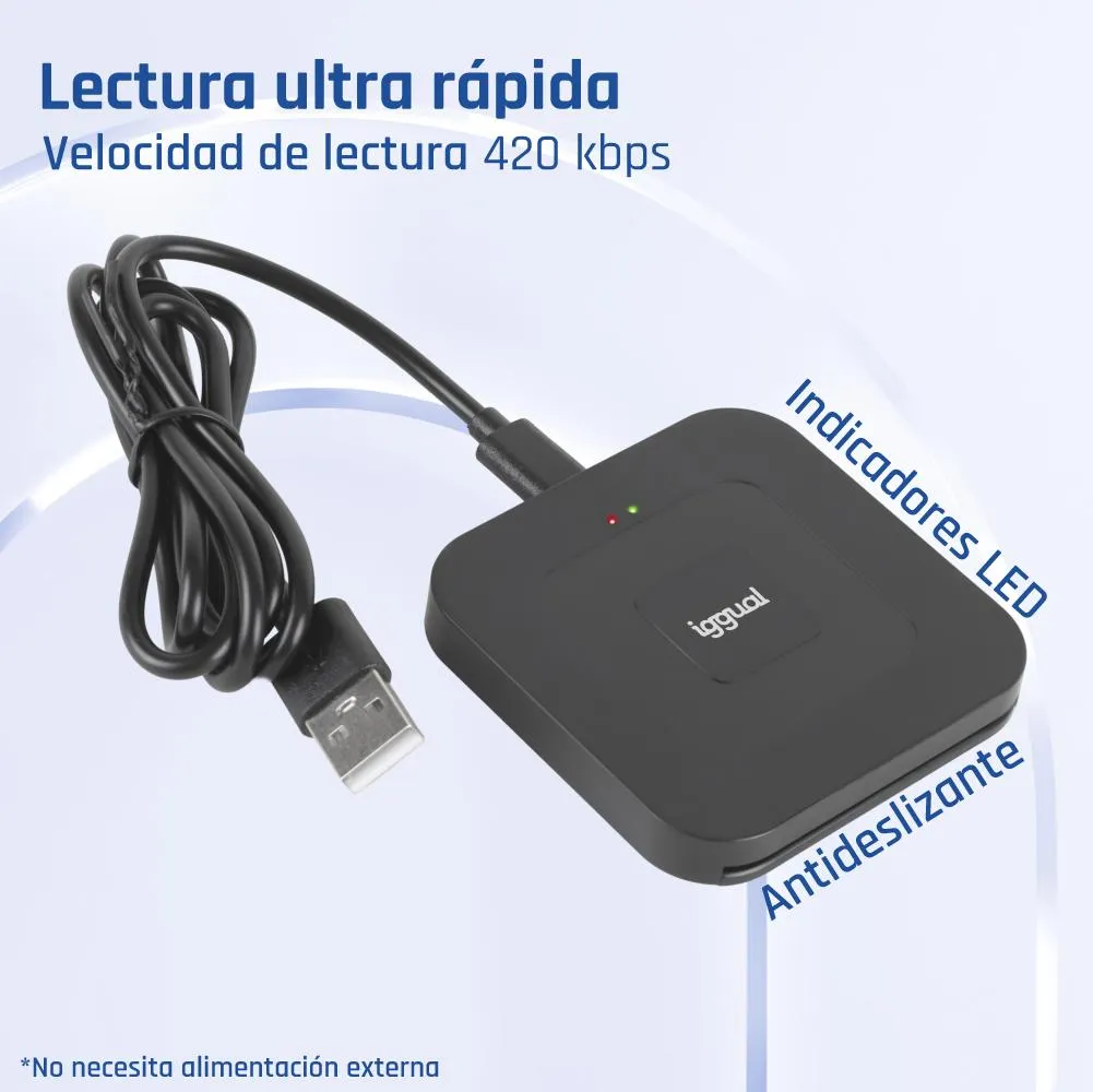 iggual Lector DNI SIP tarjetas ID USB-A / tipo C - Imagem de Detalhe 5