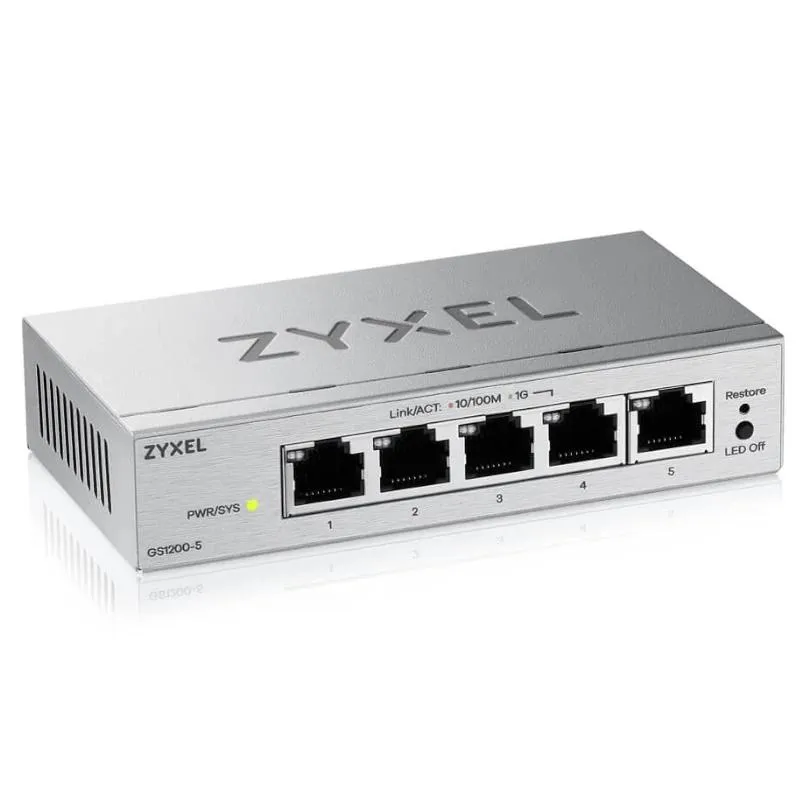 ZyXEL GS1200-5V3 Switch 5xGbE - Imagem de Detalhe 1