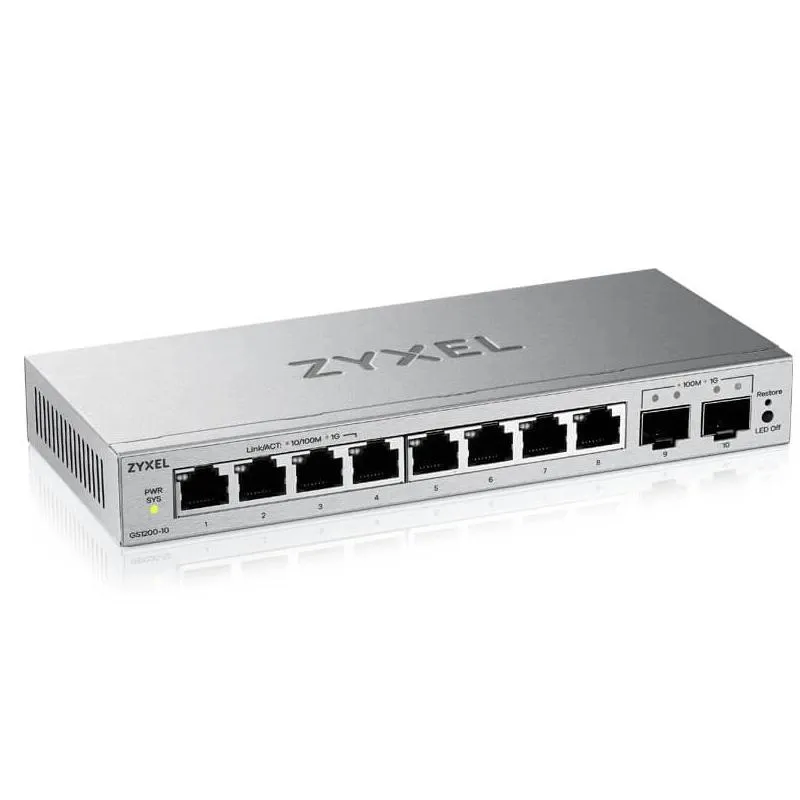 ZyXEL GS1200-10V3 Switch 8xGbE 2xSFP - Imagem de Detalhe 1