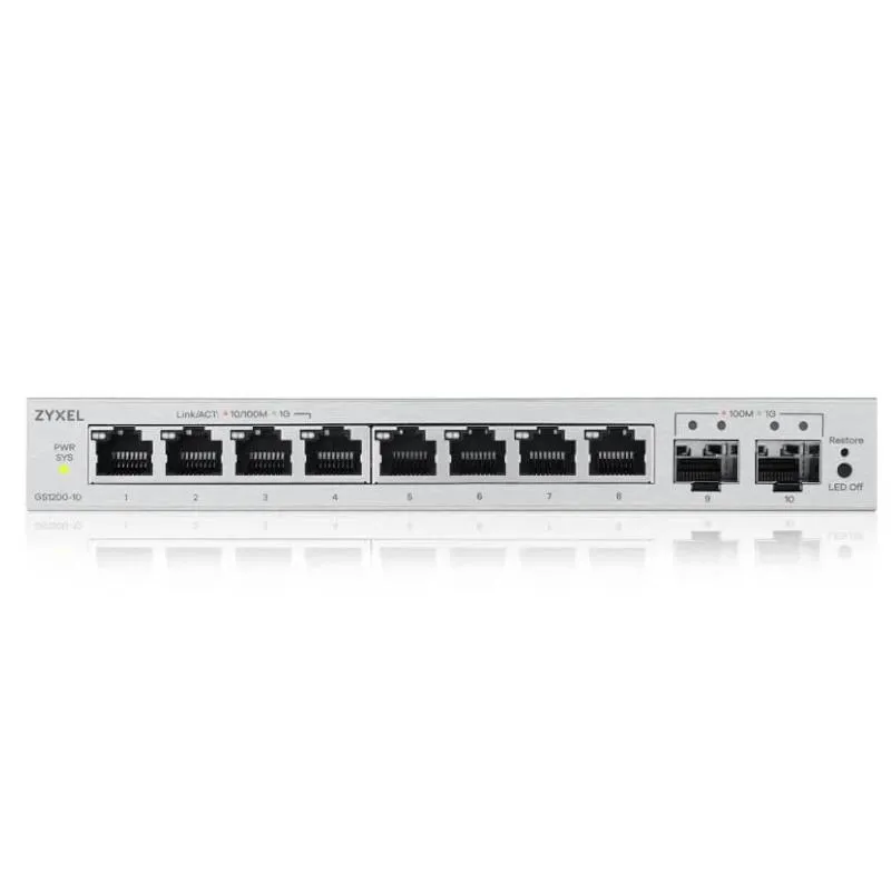 ZyXEL GS1200-10V3 Switch 8xGbE 2xSFP - Imagem de Detalhe 2