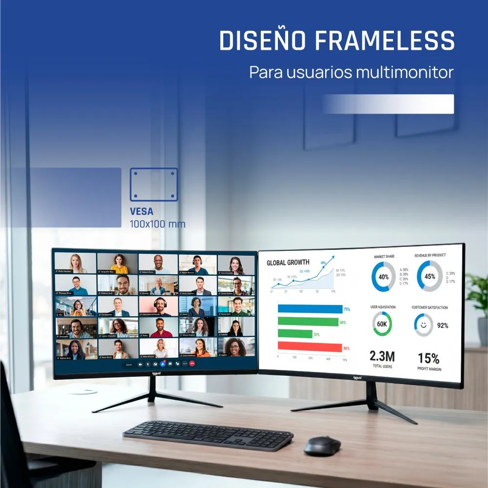 iggual Monitor 27" IPS 1ms FHD 120Hz VGA HDMI MM - Imagem de Detalhe 3