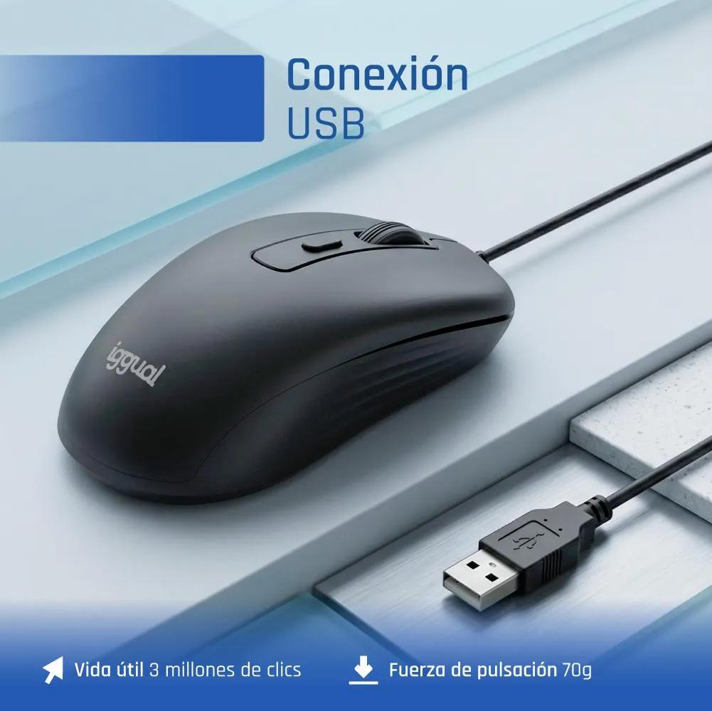 iggual Ratón USB OFFICE-ESSENTIAL-4D 2400DPI - Imagem de Detalhe 6