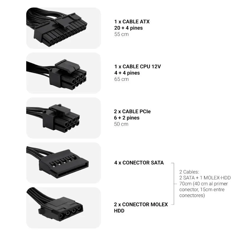 COOLBOX Fuente Alimentac. ATX POWERLINE III 550W - Imagem de Detalhe 1