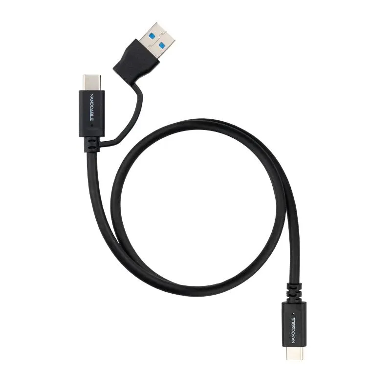 Nanocable Cable USB-C+USB-A/USB-C 3.2 GEN2 0.5M - Imagem de Detalhe 1