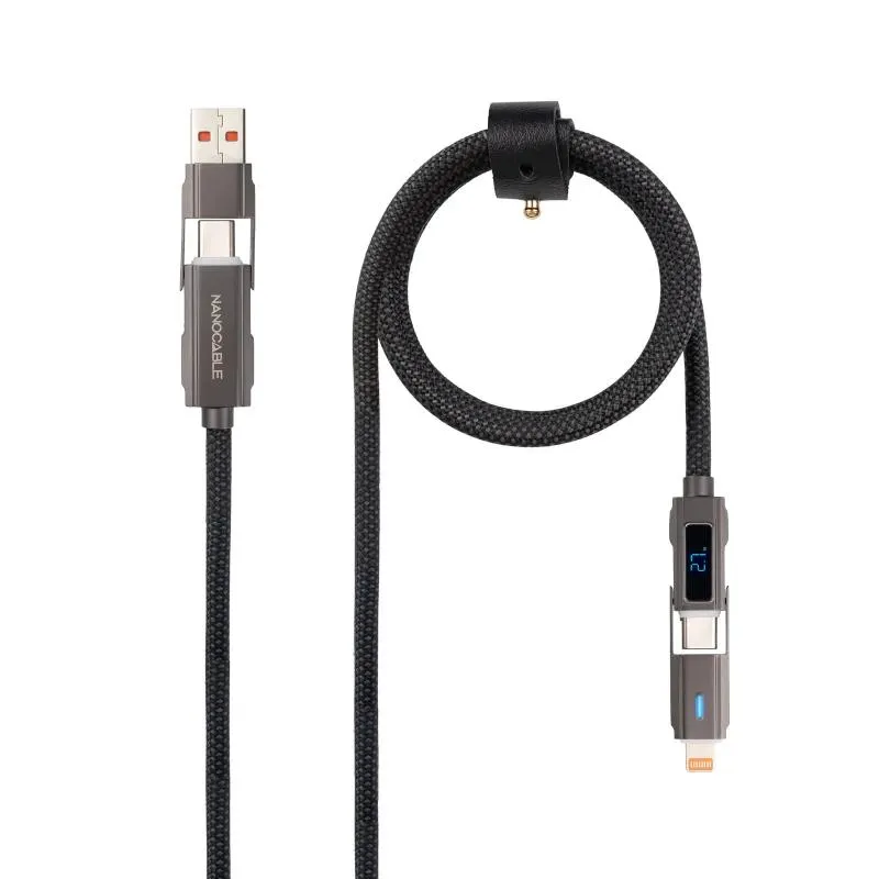 Nanocable Cable USB-C+USB-A/M-LIGHTNING+USB-C/M 1M - Imagem de Detalhe 1