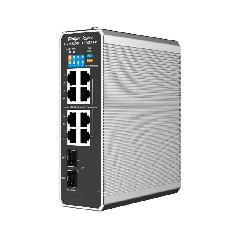 Reyee L2 Industrial Managed Switch, 8-Port RJ45 Gi - Imagem de Detalhe 1