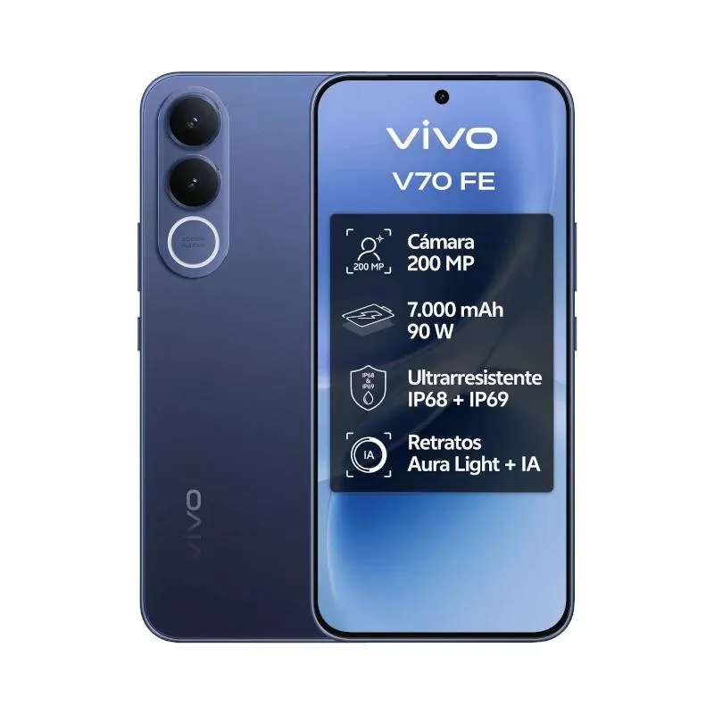 VIVO V70 FE 8Gb 256Gb Bundle Ch90w+ Buds3 Blue - Imagem de Detalhe 1