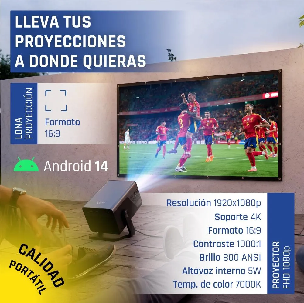 iggual Pack proyector 4K + lona proyección120" - Imagem de Detalhe 1