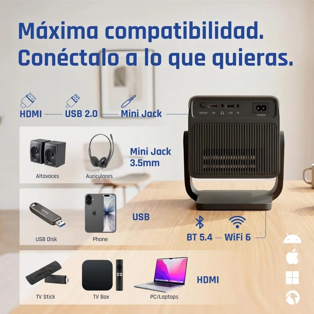 iggual Pack proyector 4K + lona proyección100" - Imagem de Detalhe 5