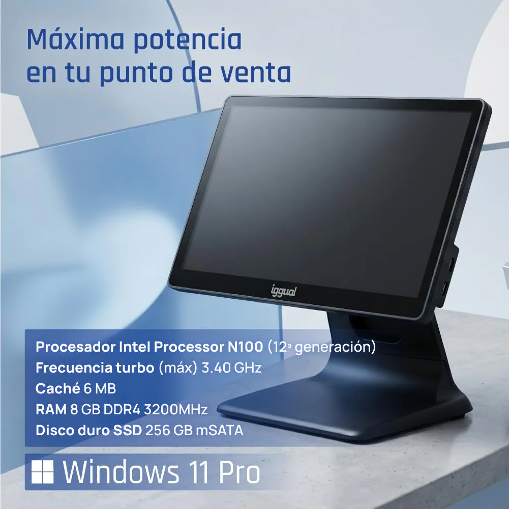 iggual TPV 15,6" N100 8+256GB W11Pro + Software - Imagem de Detalhe 5
