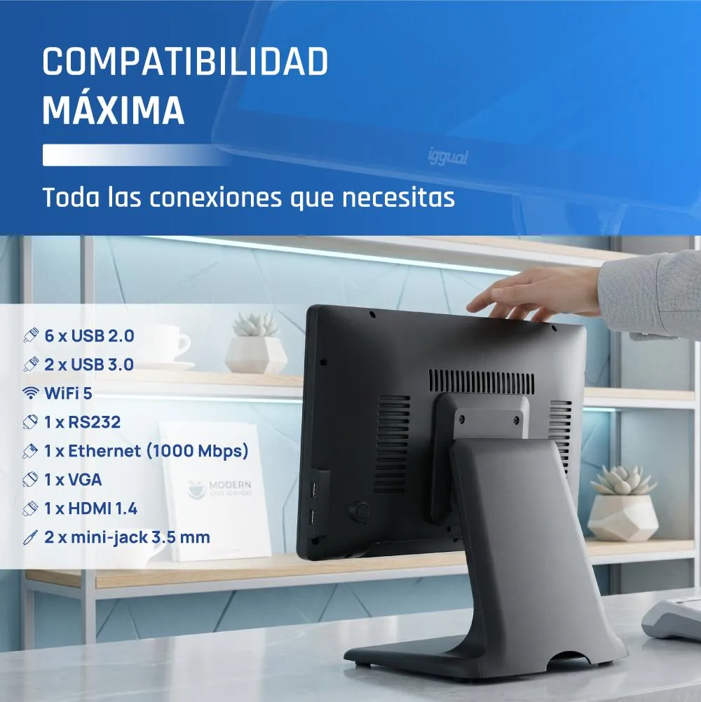 iggual TPV 15,6" N100 8+256GB W11Pro + Software - Imagem de Detalhe 6