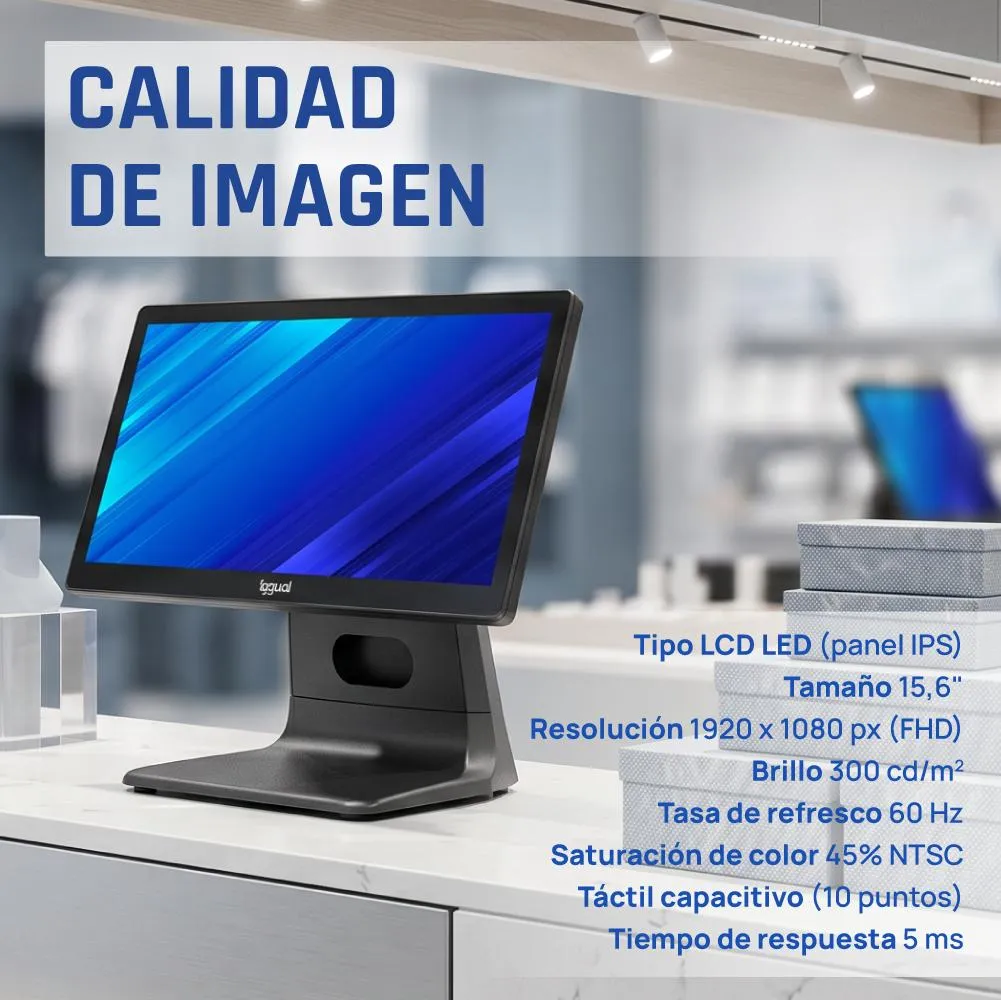 iggual TPV 15,6" N100 8+256GB W11Pro + Software - Imagem de Detalhe 7