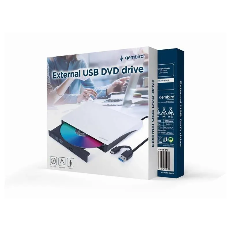 GEMBIRD Unidad de DVD USB externa Blanco - Imagem de Detalhe 1