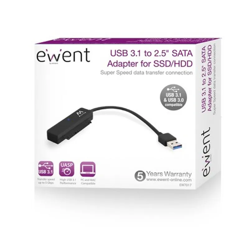 Ewent Cabo USB 3.1 Adaptador SATA 2.5" SSD/HDD - Imagem de Detalhe 22