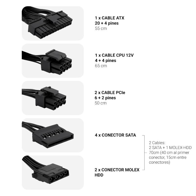 COOLBOX Fuente Alimentac. ATX POWERLINE III 550W - Imagem de Detalhe 2