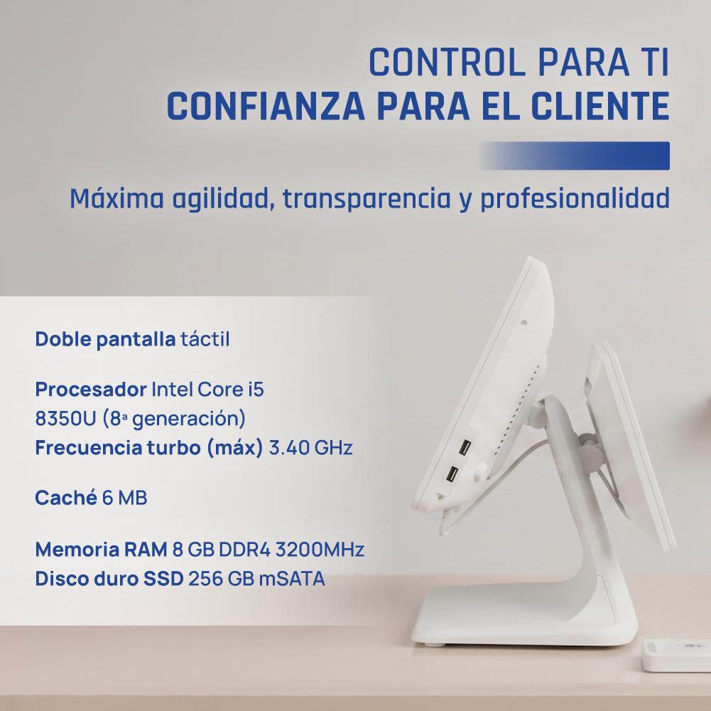 iggual TPV dual 15,6+11'6 i5 8350U 8+256G W11 Blan - Imagem de Detalhe 1