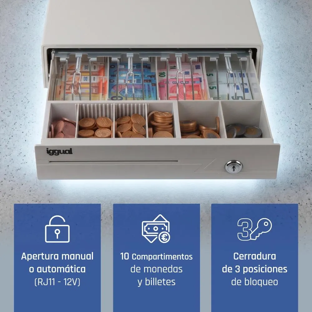 iggual Cajón portamonedas IRON-10W 38cm 4+6 branco - Imagem de Detalhe 15