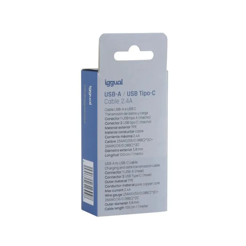 iggual cabo USB-A/USB-C 100 cm branco - Imagem de Detalhe 9