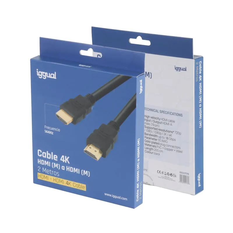 iggual Cabo HDMI - HDMI 2.0 4K 2 metros preto - Imagem de Detalhe 9