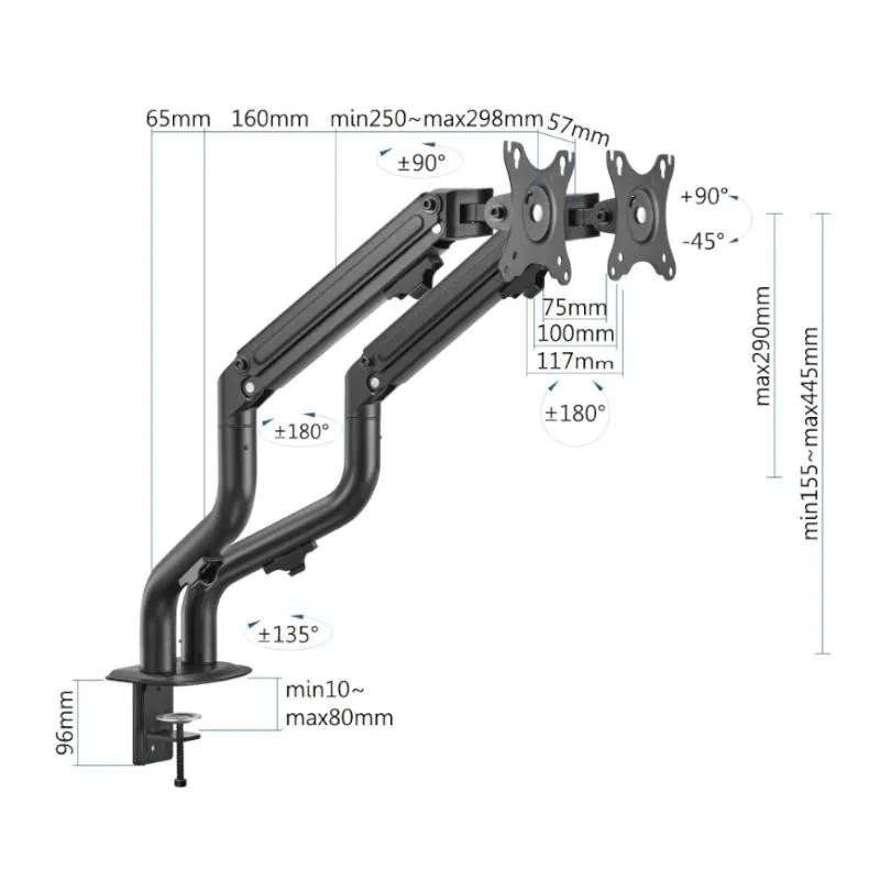 iggual SPMP02 Suporte pinça 2 monitores 17"-32"pro - Imagem de Detalhe 13