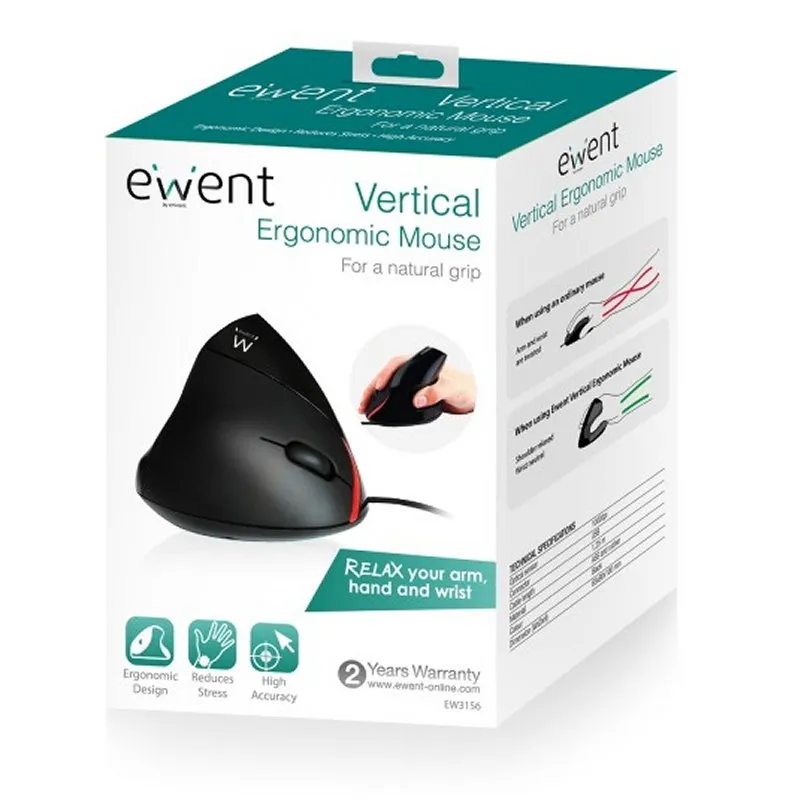 EWENT EW3156 Rato Ergonómico USB Preto - Imagem de Detalhe 13